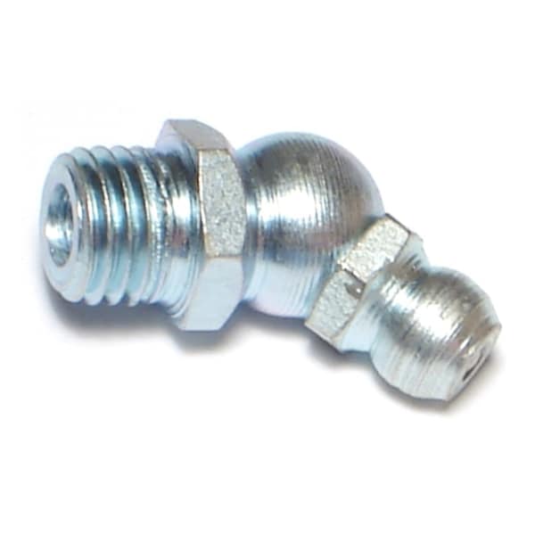 Midwest Fastener 8mm-1.0 x 10mm x 22mm Zinc Plated Steel Fine Thread 90 Degree Angle Grease Fittings 8PK 67165 - main